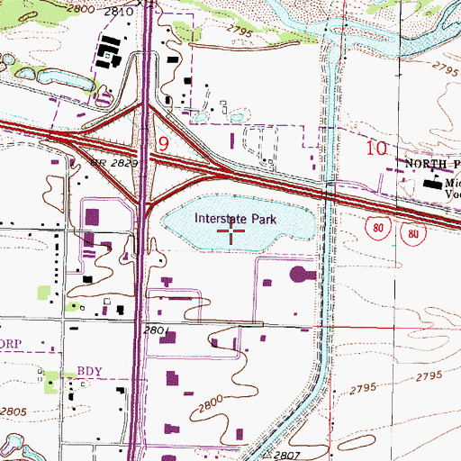 Topographic Map of Interstate Park, NE