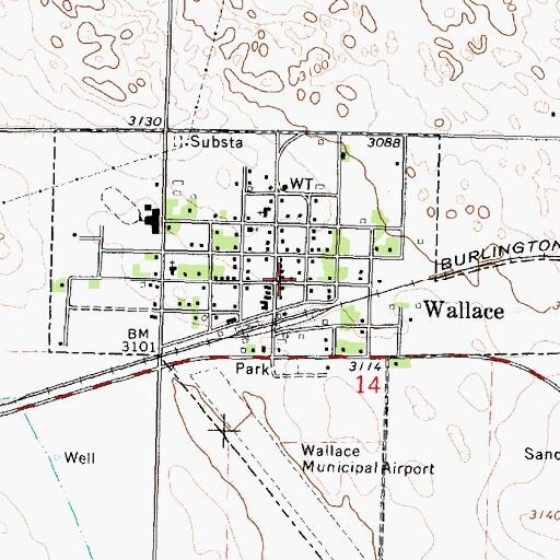 Topographic Map of Wallace Medical Clinic, NE