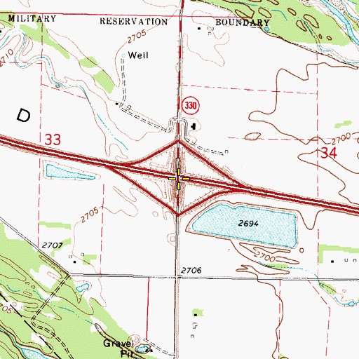 Topographic Map of Interchange 190, NE