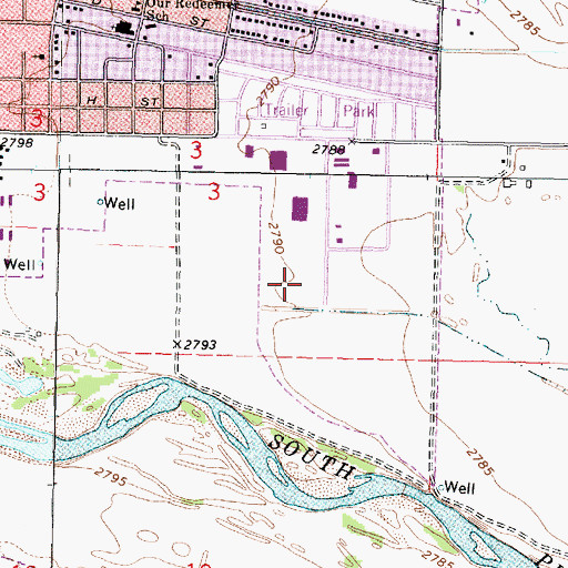 Topographic Map of North Platte Post Office, NE