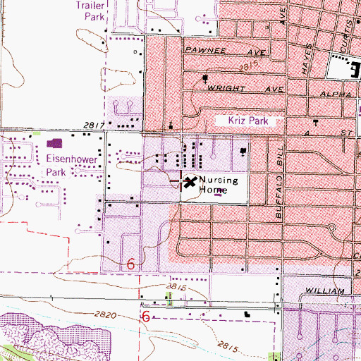 Topographic Map of North Platte Care Centre, NE