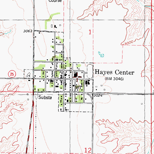 Topographic Map of Hayes County Sheriff's Office, NE