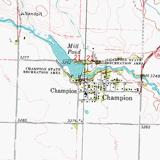 Topographic Map of Champion Mill Trail, NE
