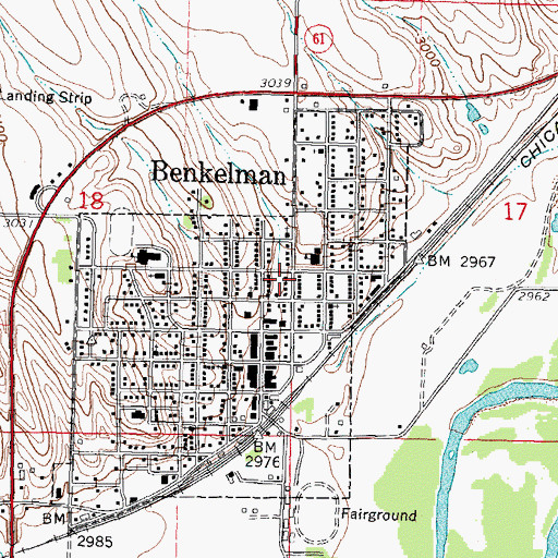 Topographic Map of Merklin Trailer Court, NE