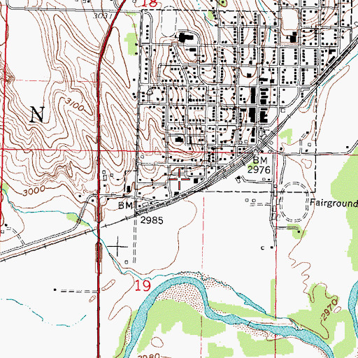 Topographic Map of Ward Bond Memorial Park, NE