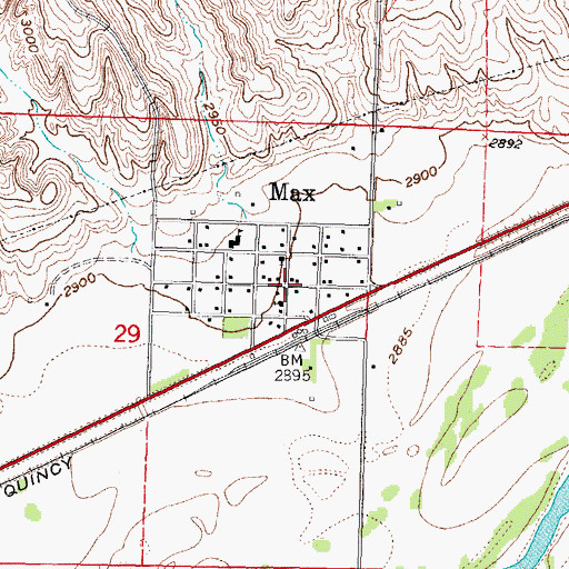 Topographic Map of Max United Methodist Church, NE
