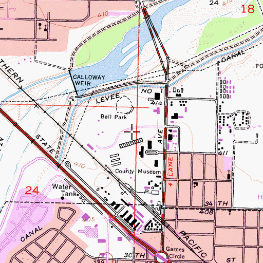 Topographic Map of Metropolitan Recreation Center, CA
