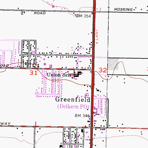 Topographic Map of McKee Primary School, CA