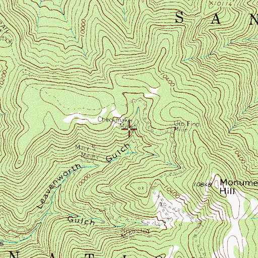 Topographic Map of Checkmaker Mine, CO