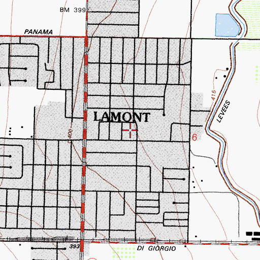 Topographic Map of Myrtle Avenue Elementary School, CA