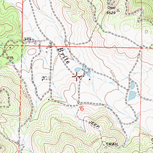 Topographic Map of Indian Hill Ranch Campground, CA