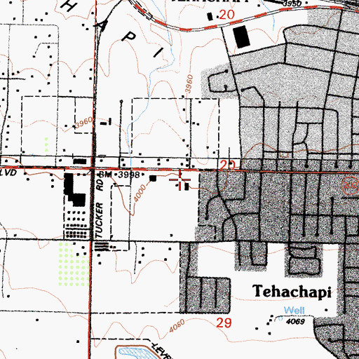 Topographic Map of Valley Christian Fellowship Church, CA