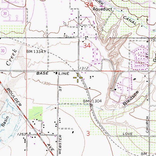 Topographic Map of Immanuel Baptist School, CA