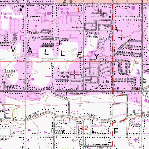 Topographic Map of Kingdom Hall of Jehovahs Witnesses, CA