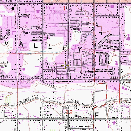 Topographic Map of Kingdom Hall of Jehovahs Witnesses, CA