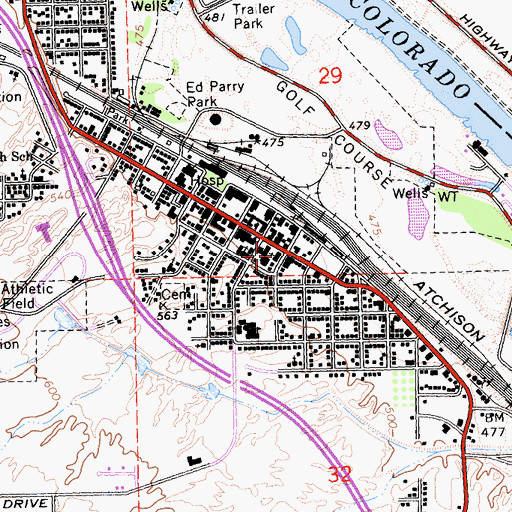 Topographic Map of Assembly of God Church, CA