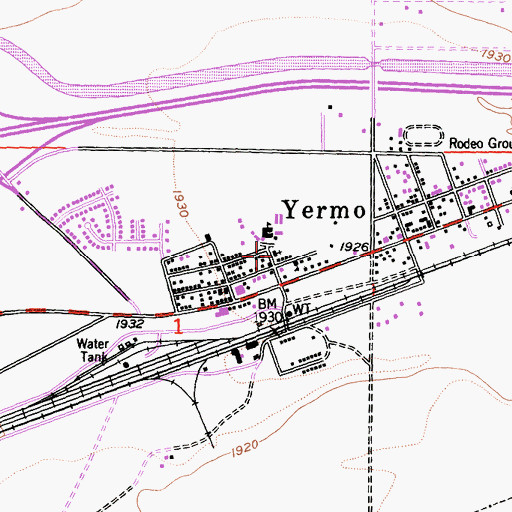 Topographic Map of Yermo Bible Church, CA