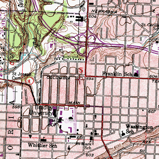 Topographic Map of Bradley Epworth United Methodist Church, IL