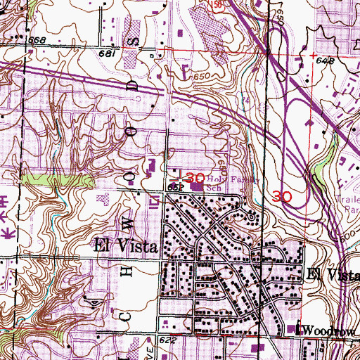 Topographic Map of Holy Family Church, IL