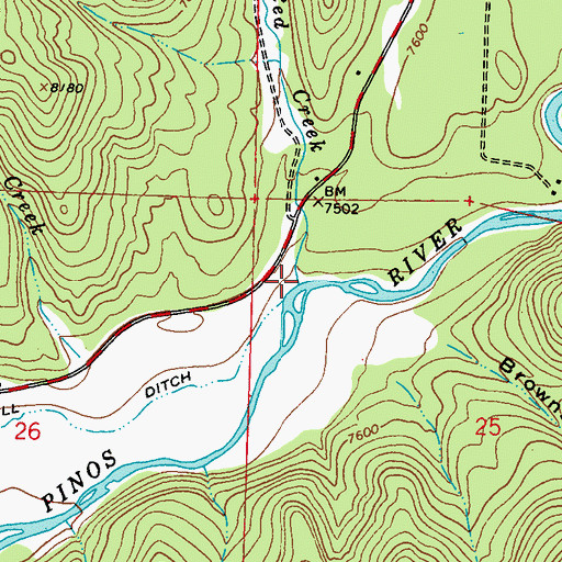 Topographic Map of Red Creek, CO