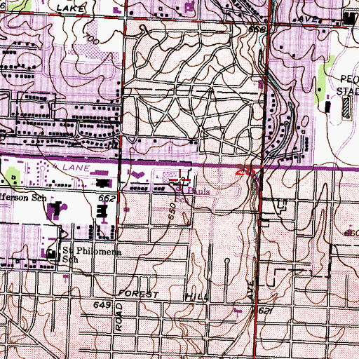 Topographic Map of Pals Pre-School and Kindergarten, IL