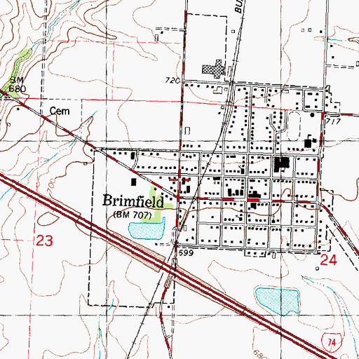 Topographic Map of Saint Josephs Catholic Church, IL