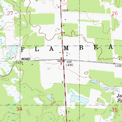 Topographic Map of Crane and Chase School (historical), WI