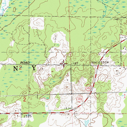 Topographic Map of Hillside School (historical), WI