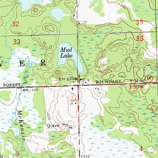 Topographic Map of Lakeview School (historical), WI