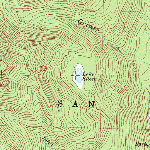 Topographic Map of Lake Eileen, CO