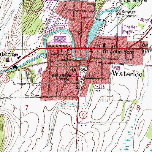 Topographic Map of Holy Family School, WI