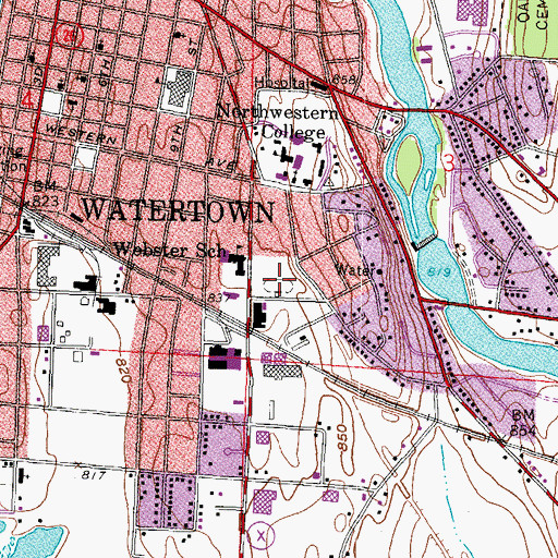 Topographic Map of Washington Park, WI