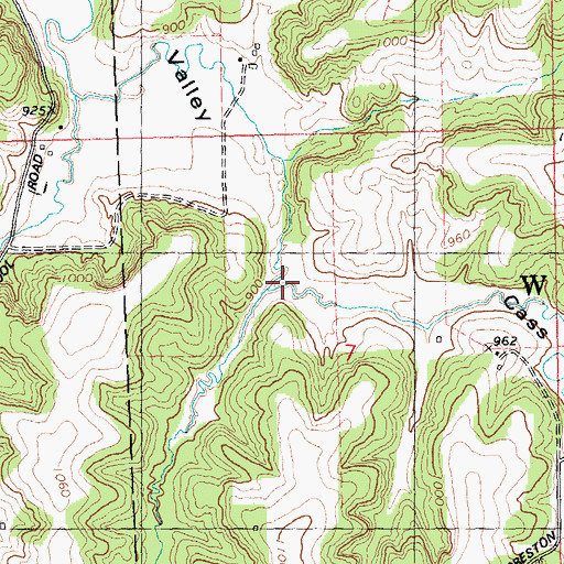 Topographic Map of Cass Hollow, WI