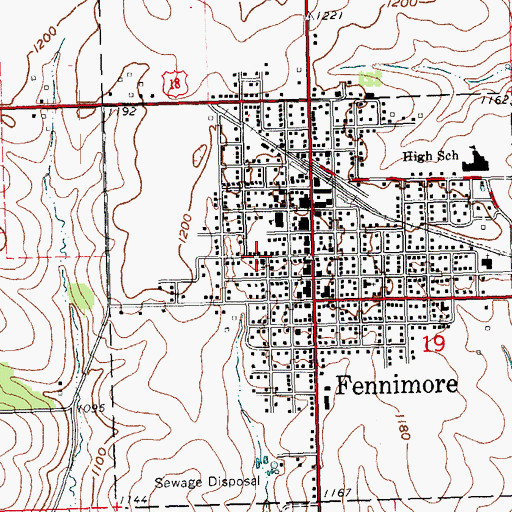 Topographic Map of Trinity Evangelical Free Church, WI