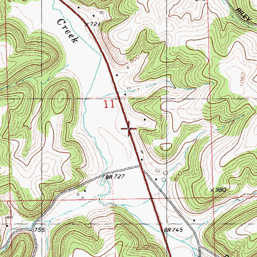 Topographic Map of Crooked Creek School (historical), WI