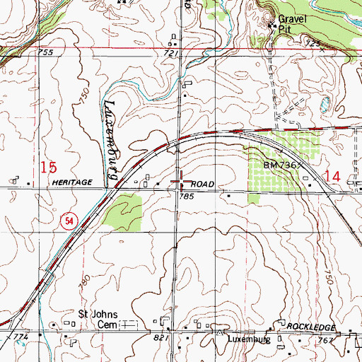 Topographic Map of Grant School (historical), WI