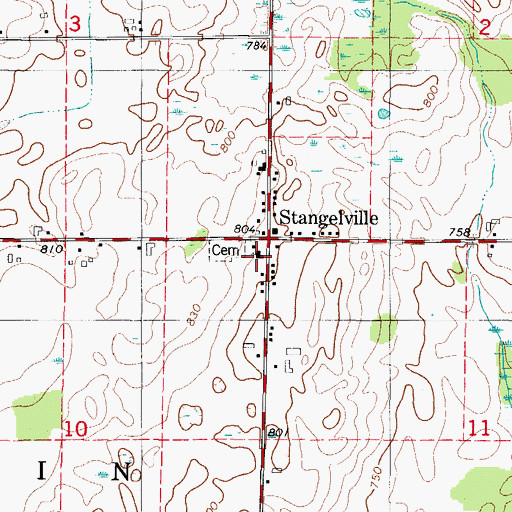 Topographic Map of Saint Lawrence Catholic Church, WI