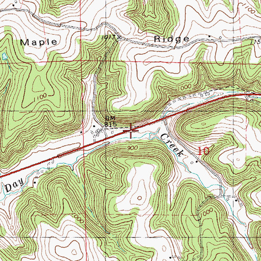 Topographic Map of Day Creek School (historical), WI