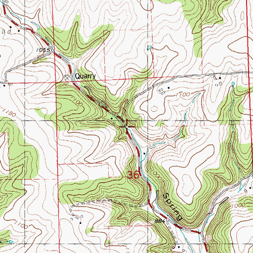 Topographic Map of Spring Valley School (historical), WI