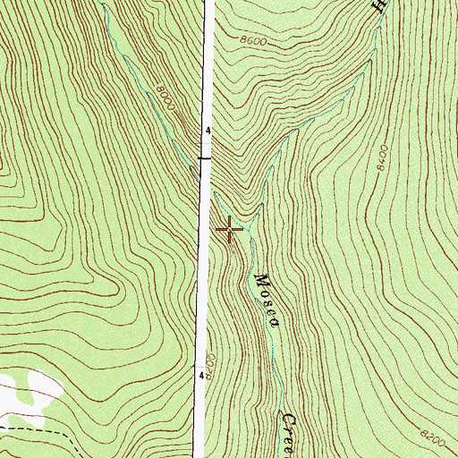 Topographic Map of Hell Creek, CO