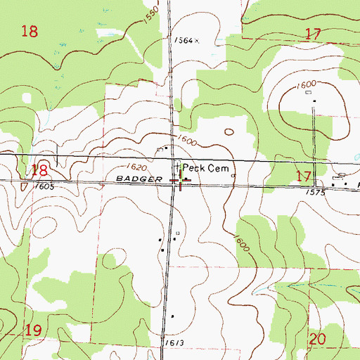 Topographic Map of Badger School (historical), WI