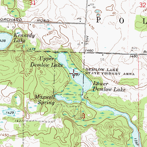 Topographic Map of Demlow Lake, WI