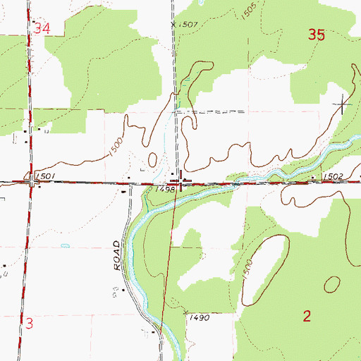 Topographic Map of Rosedale School (historical), WI