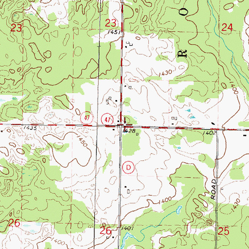 Topographic Map of Strassburg School (historical), WI