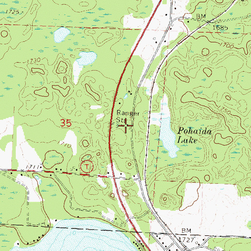 Topographic Map of Summit Lake Ranger Station, WI