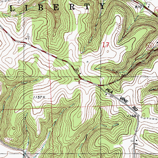 Topographic Map of Foraker School (historical), WI