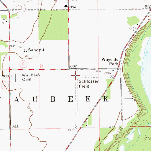 Topographic Map of Schlosser Field (historical), WI