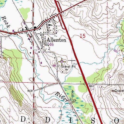 Topographic Map of Allenton Elementary School, WI
