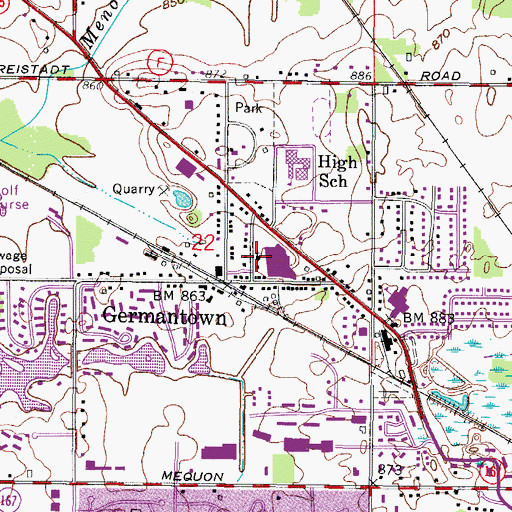 Topographic Map of Faith Baptist Church, WI