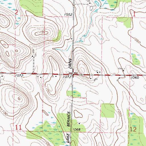 Topographic Map of Spring School (historical), WI